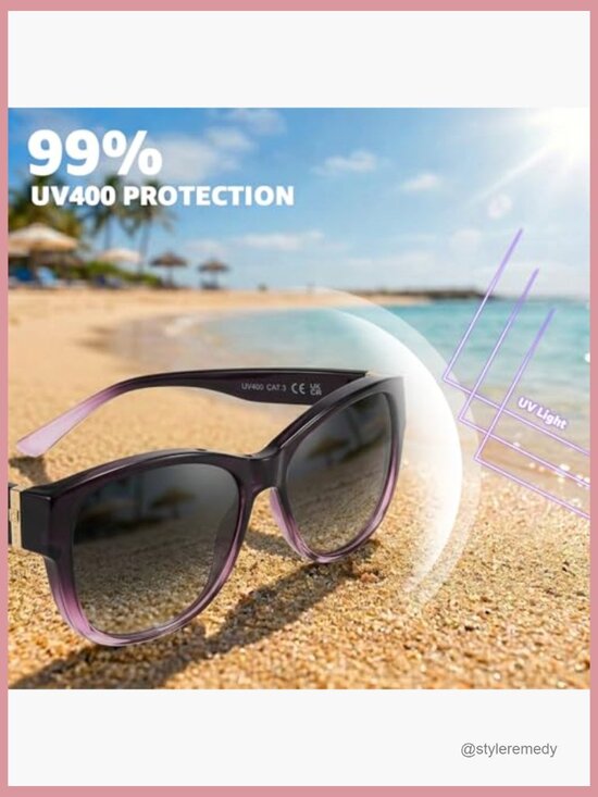 Polarized Fit Over Glasses Sunglasses for Women with UV400 Protection
